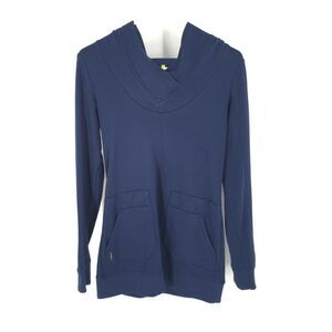 Lole Long Tunic Hoodie Pullover Sweatshirt Size XS Womens Dark Blue Yoga Workout